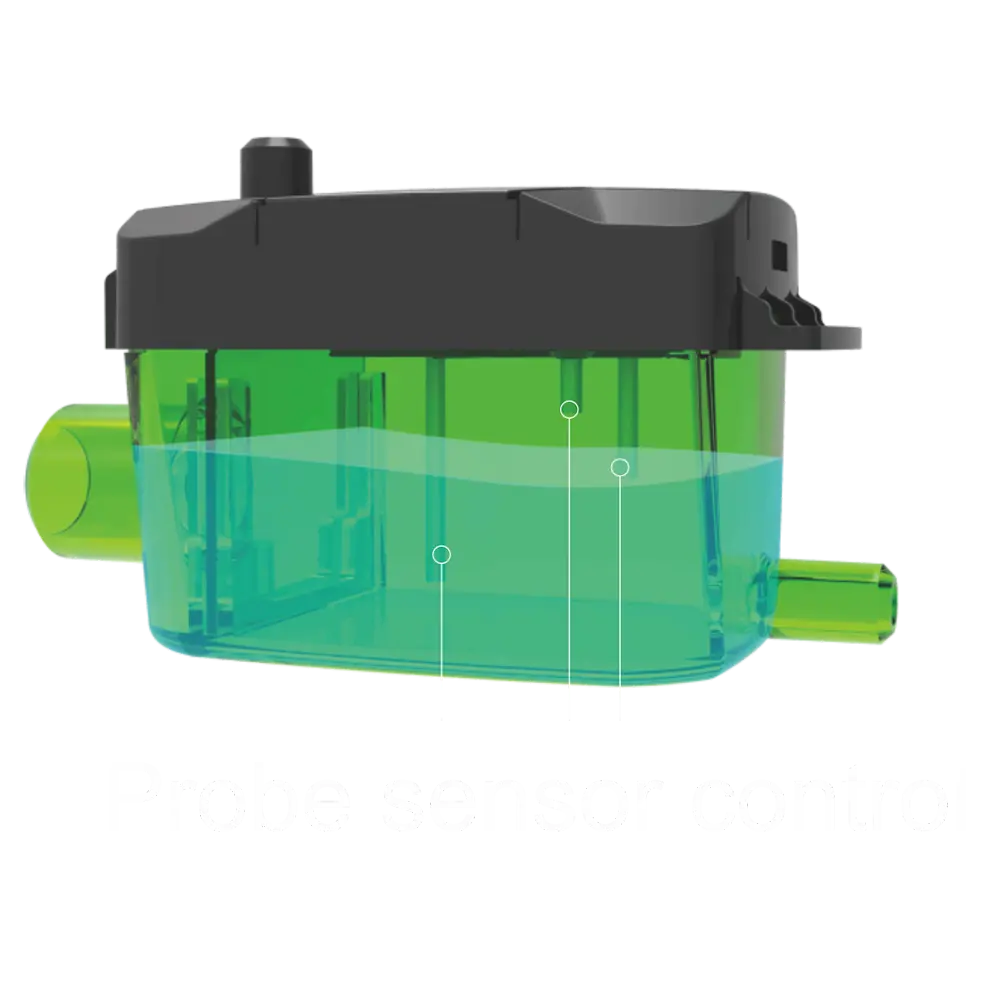 Pompă de Condens Mini WIPCOOL P16 – Pentru Aer Condiționat Split, cu Senzor cu Sonde și Indicator LED de Avarie